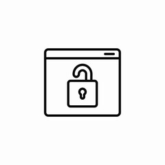 Web security browser lock icon vector sign