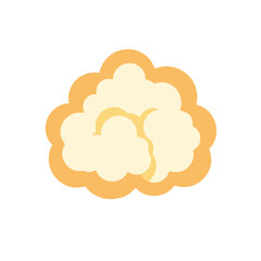 A Simple icon flat 2D icon orange cauliflower isolated on a transparent background, vector, animation design, simple flat 2D icon, minimalist design and modern illustration
