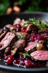 Poronkäristys – Finnish Sautéed Reindeer with Caramelized Onions and Lingonberries