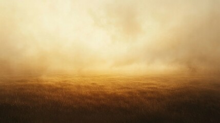 Fototapeta premium Sunlit meadow serenity vast open fields nature landscape golden haze tranquil viewpoint peaceful concept