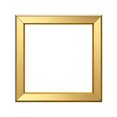 Gold Rectangular Frame, Isolated on Transparent Background, Empty Picture Frame Mockup, 3D Render, Gold Frame, Picture Frame, Mockup