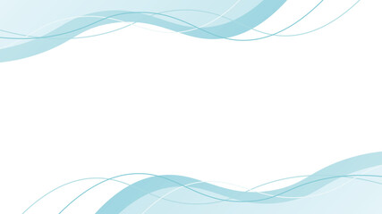 抽象的　水色　フレーム　ウェーブ　曲線　波