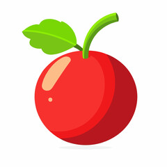 Simple flat 2D icon red currant branch isolated on a transparent background, vector, flat design, animation design, vector, flat design, animation design, simple flat 2D icon, minimalist design