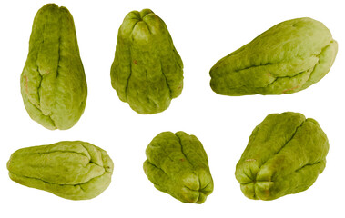 Fresh Chayotes Isolated on Black Background