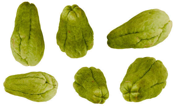 Fresh Chayotes Isolated on Black Background