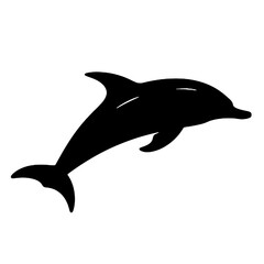 Fototapeta premium Dolphin - Vector black silhouette isolated