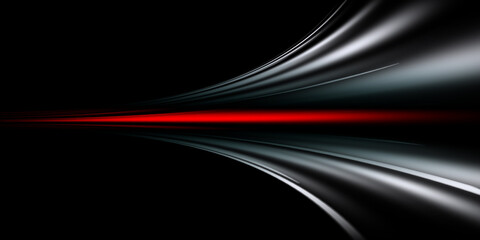 Abstract vibrant neon red and gray speed lines on a dark background
