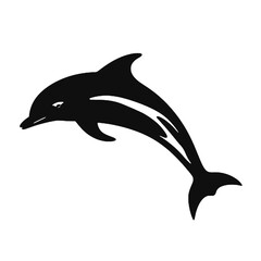 Dolphin  - Vector black silhouette isolated