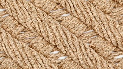 Fototapeta premium Detailed Close-Up of Interwoven Natural Rope Textures and Patterns