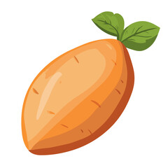 Simple illustration flat 2D icon sweet potato isolated on a transparent background, vector, flat design, simple design, vector, flat design, simple flat 2D icon, minimalist illustration, icon set