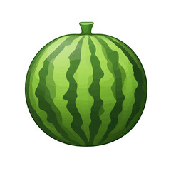 Very simple flat 2D icon watermelon simple vector illustration, isolated on yellow circle background, 