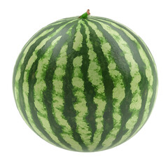 Very simple flat 2D icon watermelon simple vector illustration, isolated on yellow circle background, 