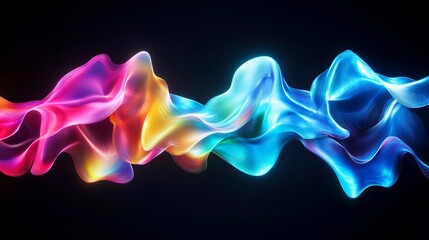 Obraz premium Colorful Light Waves Flowing in Abstract Bright Fluid Motion