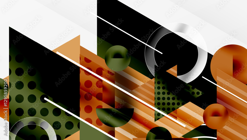 Poster Modern geometric background - overlapping triangles with smooth gradients and semi-transparency
