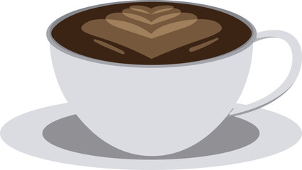 Cappuccino Cup with Elegant Latte Art