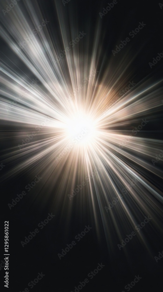 Poster a brilliant light radiates from a central point, sending sharp rays in all directions, contrasting a