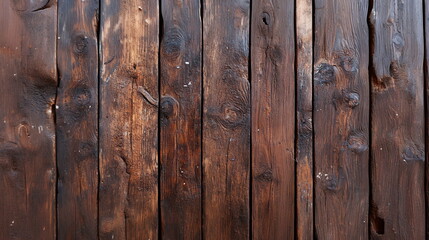 Fototapeta premium Wooden wall texture with detailed grain patterns showcasing natural rustic charm and character in warm brown tones