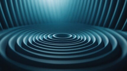 Abstract waves and ripples created by sound in a dark environment.