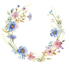Fototapeta premium PNG Flowers circle border pattern plant