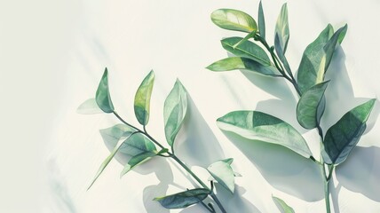 Watercolor botany picture of natural leaf and flora arranged as set. Group of vividness flower and herbal or tree leaves express beautiful element of nature perfect for study biology knowledge. AIG53.