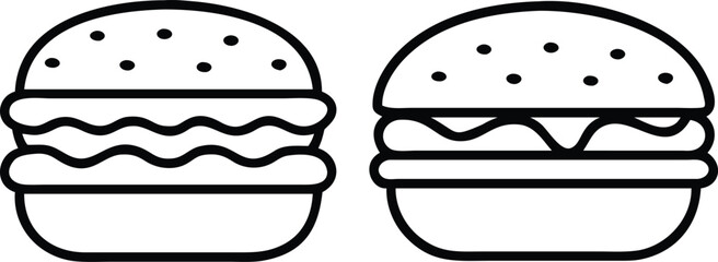 Burger icon line art design