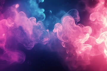 Obraz premium Pink blue smoke swirls dark background