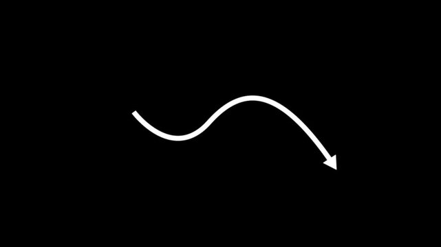 fall down arrow. Business decline trend. abstract business graph chart icon animation background 4k.