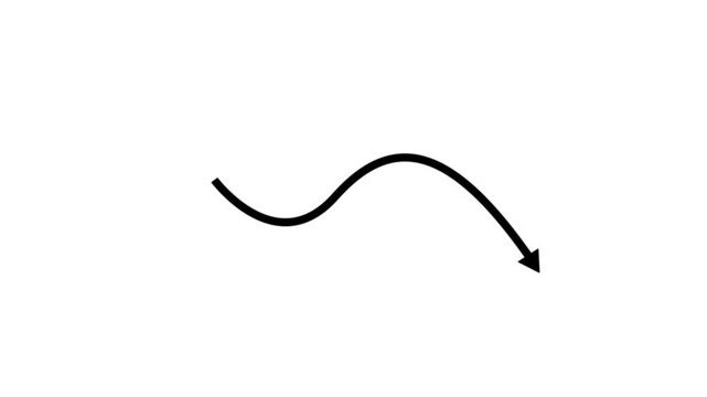 fall down arrow. Business decline trend. abstract business graph chart icon animation background 4k.