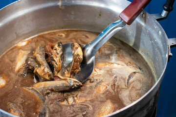 Boiled Fermented Fish sauce , traditional thai food preserved call in thai Pla ra.