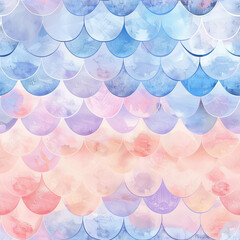 Pastel Mermaid scales, seamless pattern repeat