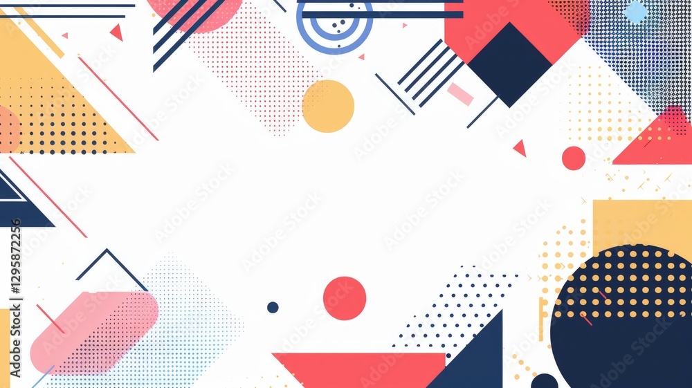 Poster abstract picture vibrant particle in geometric shape represent data flow. vivid flowing object with 