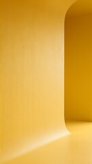 Plain yellow wall product background