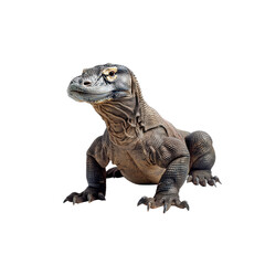 Obraz premium Lizard Portrait with Detailed Scales and Bright Eyes on White Background