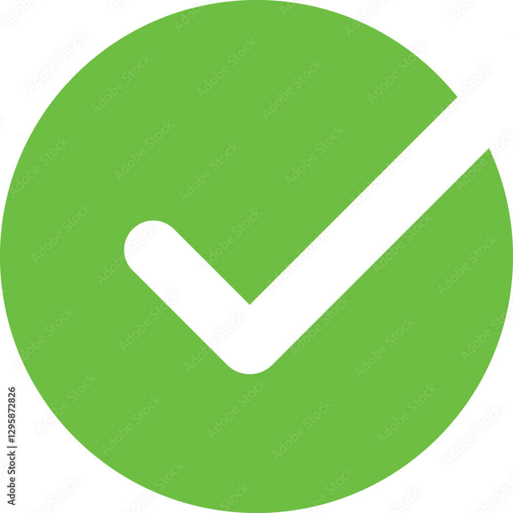 Poster green check mark icon, check box icon set.transparent background.circle and square. tick box symbol 