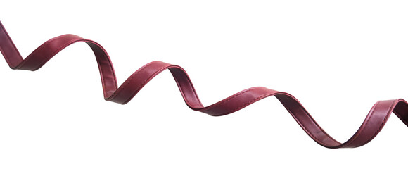 Fototapeta premium curly leather belt women's on white background isolated