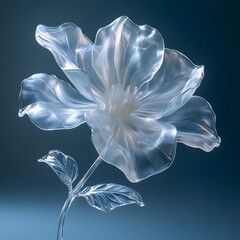 Glass Flower With Golden Accents