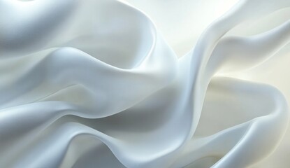 Fototapeta premium White silk fabric drapes, studio shot, showcasing texture and folds