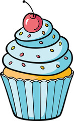 Cupcake Vector Illustration: Perfect for Bakery, Dessert, and Sweet Treat Designs