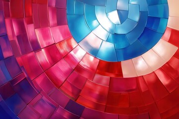 Obraz premium Red, blue, pink mosaic ceiling; interior design