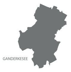 Ganderkesee city map with boroughs grey illustration silhouette shape