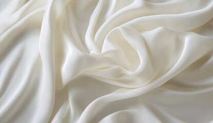 Obraz premium Creamy silk drapes, soft folds, studio backdrop, elegant fabric