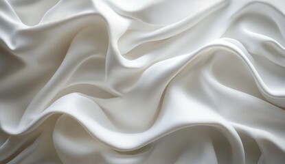 Obraz premium Closeup of flowing white silk fabric draped