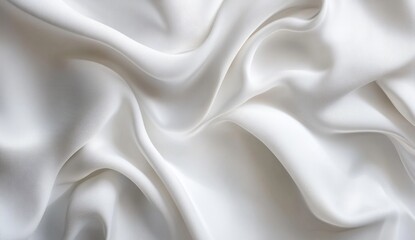 Fototapeta premium White satin fabric folds, close-up, studio shot. Possible use fashion, design