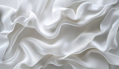 Fototapeta premium White silk draped texture, luxurious folds