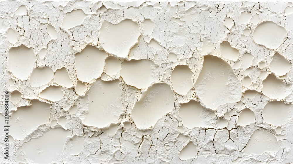 Poster white wall with peeling paint creating a unique visual of decay and character in an abandoned or vin
