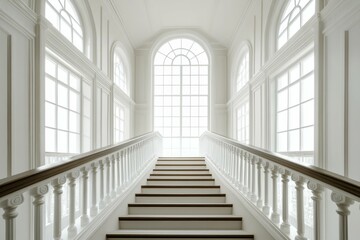 Second Story Interior Design: Luxury White Room with Floor-to-Ceiling Windows