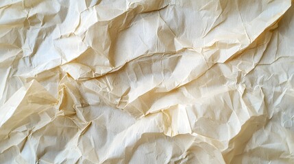 Obraz premium Crumpled paper surrounding a flat sheet of paper on a table creating a messy yet artistic workspace environment