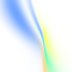 Yellow green blue color gradient shape transparent background blurred neon color flowing wave, grainy texture effect, futuristic banner design