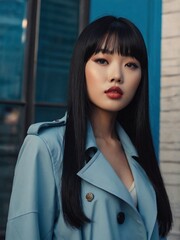 a woman in an autumn coat

