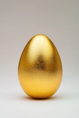 Gold Egg on Light Gray Background
